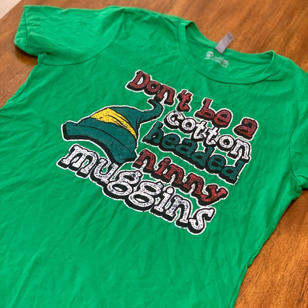 HG Apparel Don’t Be a Cotton Headed Ninny Muggins shirt XXL Womens Elf Movie Tee